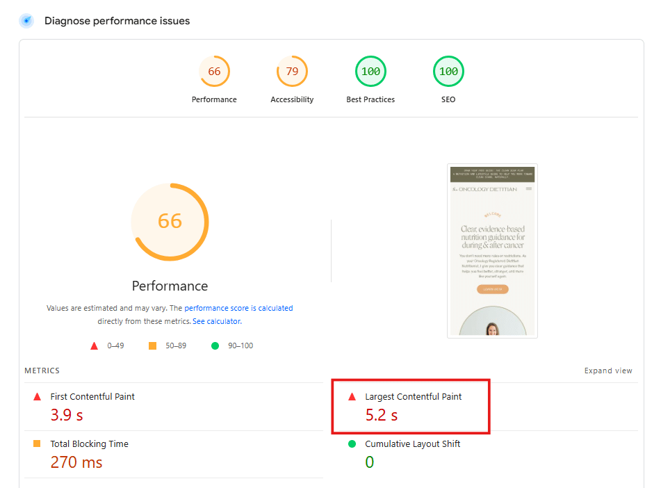 LCP Diagnose performance issues