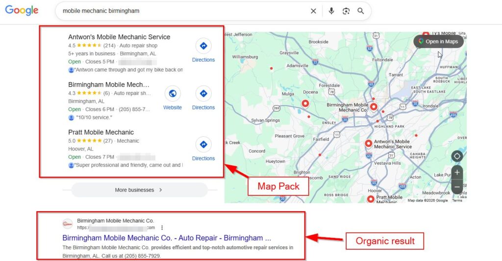 mobile-mechanic-birmingham-map-pack-organic