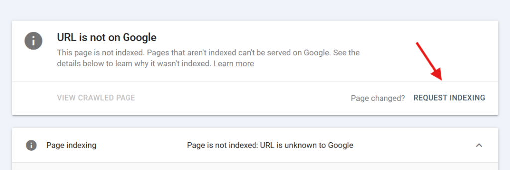 page discovered but not indexed
