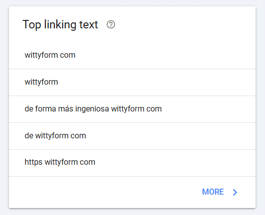 top linking text