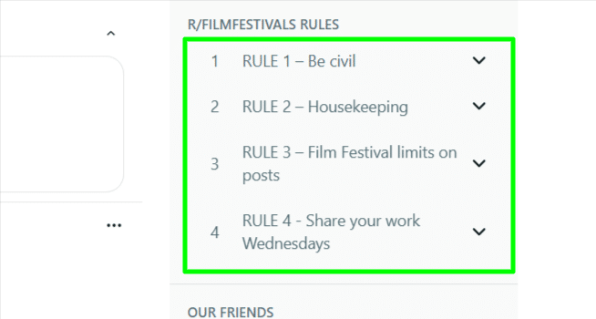 Reddit sidebar rules