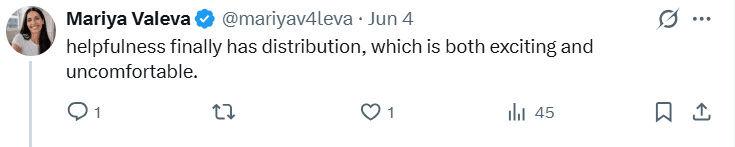 Mariya Valeva comment about helpfulness gaining distribution