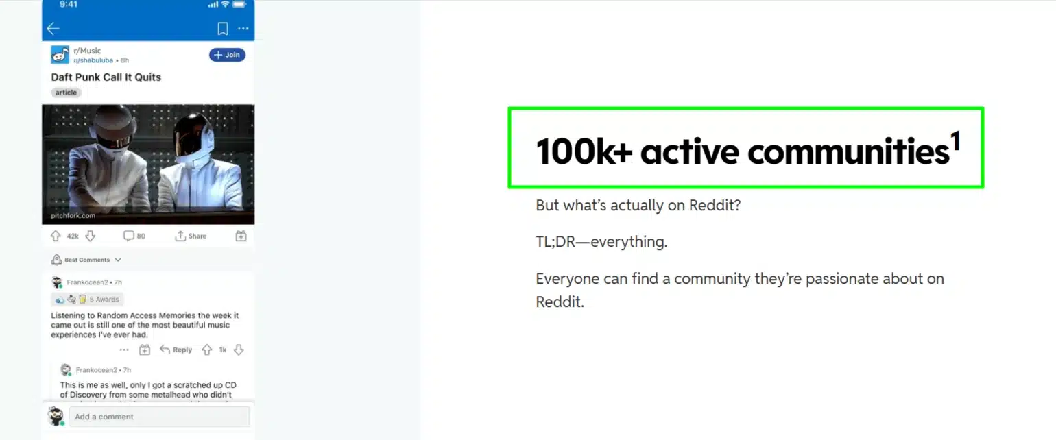 Reddit has over 100000 active subreddit